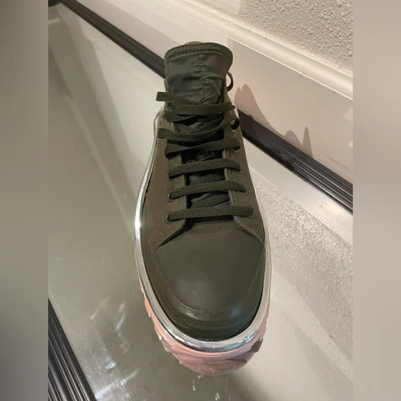 Raf Simons Green and Pink adidas Originals Edition RS Detroit Runner Sneakers - Picture 2 of 16